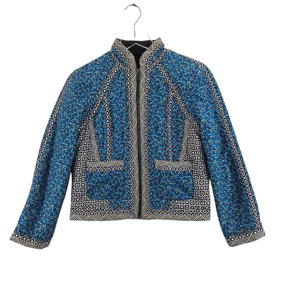 J Crew Collection Quilted Floral Jacket Womens 4 Rare Cotton‎ Silk Cottagecore